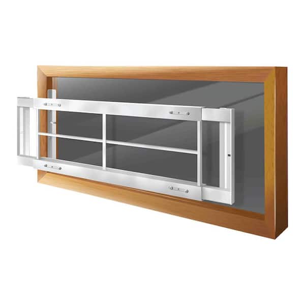 Removable 62 in. to 74 in. Adjustable Width 3-Bar Window Guard - White