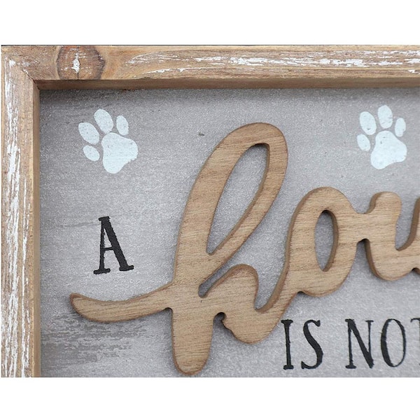 A House is Not A Home Without A Dog Vintage Wooden Frame Wall Decorative Sign