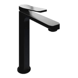 Single-Handle Single-Hole Bathroom Vessel Sink Faucet with Pop-Up Drain in Matte Black and Brushed Nickel