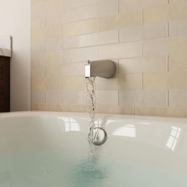 5.5 in. Tub Spout with Standard NPT 1/2 in. Connection in Brushed Nickel