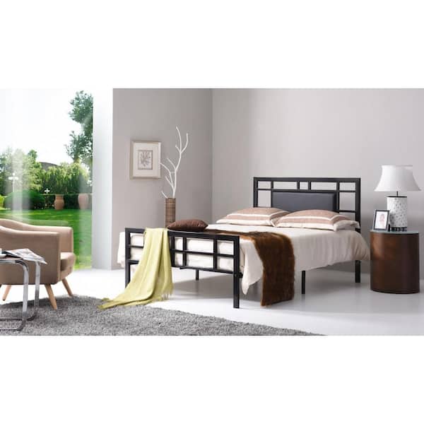 HODEDAH Black Full Upholstered Bed