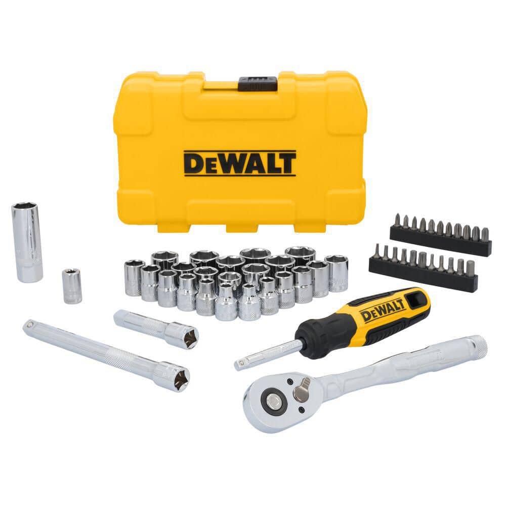 DEWALT 3/8 in. Drive SAE and Metric Mechanics Tool Set (50-Piece