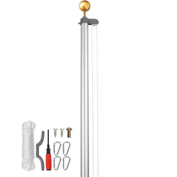 20 ft. Sectional Flagpole Kit, Heavy Duty Aluminum Alloy, Outdoor Flag Pole with 3 Display Modes, 3 x 5 American Flag