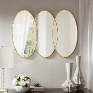 Eclipse 40 in. W x 30 in. H Gold Wall Mirror