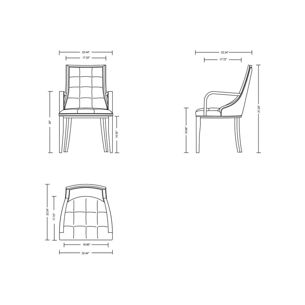 Cream Faux Leather Upholstered Arm Chair with Wood Frame