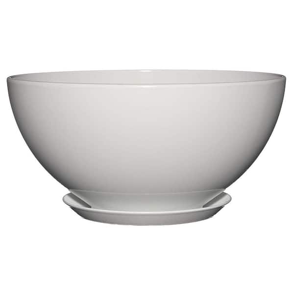 CHG CLASSIC HOME & GARDEN 10 in. Stark White Rosie Bowl Resin Planter