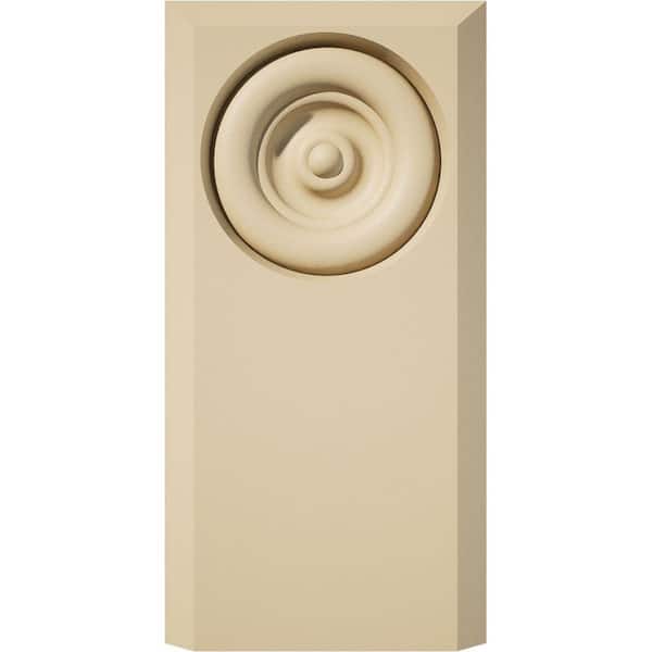 Ekena Millwork 2-1/2-in W x 5-in H x 1-in P Standard Foster Bullseye Plinth Block with Beveled Edge (2-Pack)