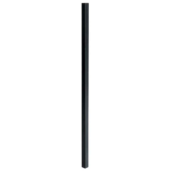 Unbranded 2 in. x 2 in. x 6.5 ft. Black Metal Fence Post with Post Cap