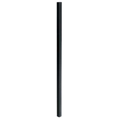 2 in. x 2 in. x 6.5 ft. Black Metal Fence Post with Post Cap