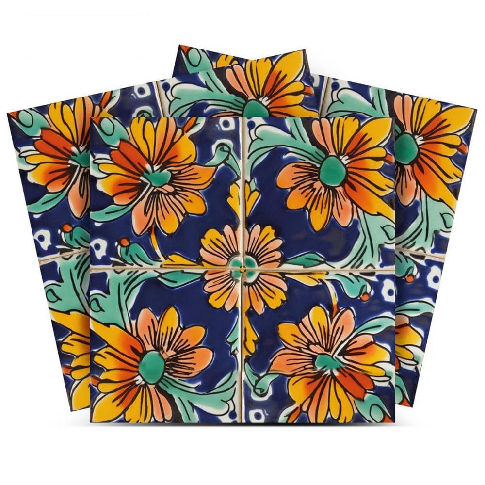 MI ALMA Turquoise, Blue, Yellow and Orange C81 4 in. x 4 in. Vinyl