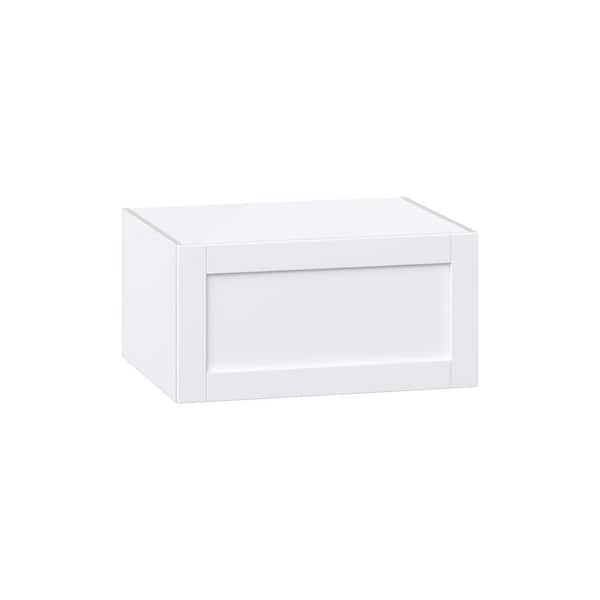 J COLLECTION Milton 30 in. W x 24 in. D x 15 in. H Assembled Shaker Wall Bridge Kitchen Cabinet in Bright White with Lift Up Door