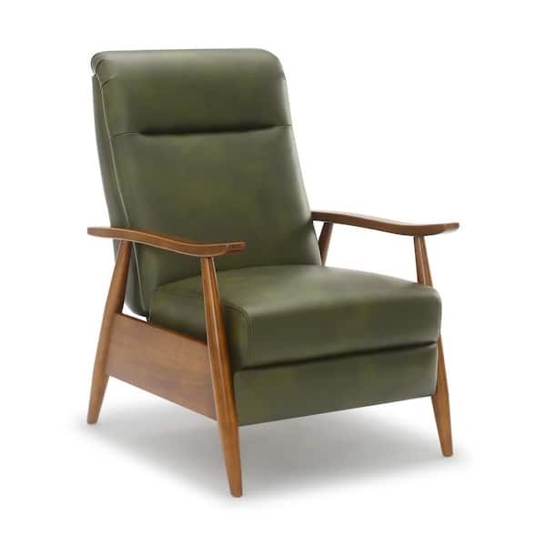 Unbranded Solaris Vintage Green Faux Leather Stationary Push Back Recliner
