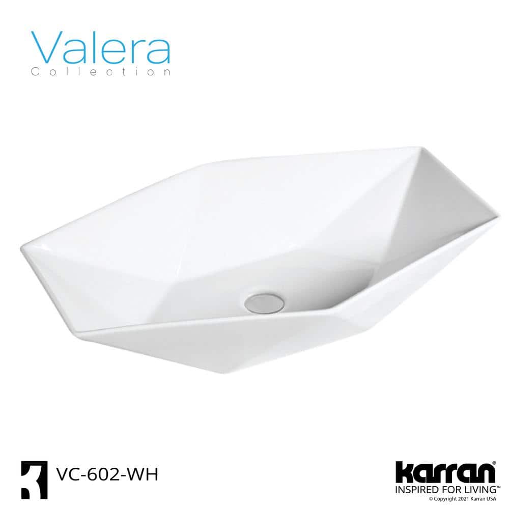 Valera 25" White Ceramic Undermount Bathroom Sink