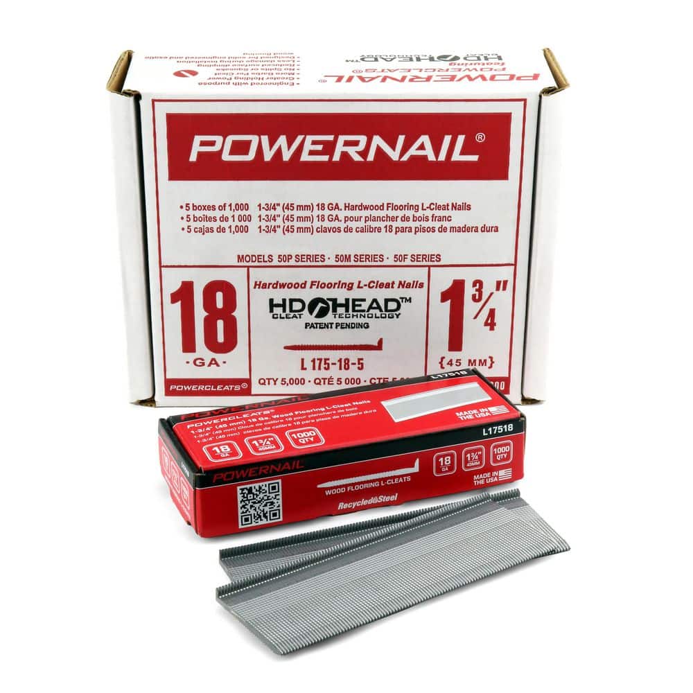1-3/4 in. x 18-Gauge Glue Collated L-Shaped Cleat Nails for Hardwood and En