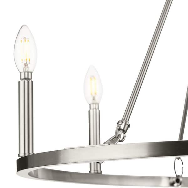 Progress Lighting Gilliam 27--5/8 in. 6-Light Brushed Nickel Chandelier