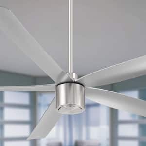 RAVIAN 5-Blade 72 in. Indoor/Outdoor Brushed Nickel Modern Ceiling Fan with Remote Included