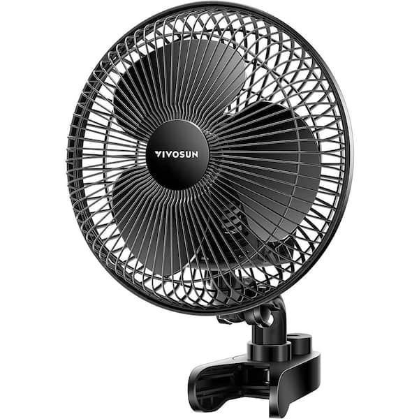 VIVOSUN AeroWave A6 6 in. 2-Speed Black Clip Fan with Fully-Adjustable Tilt for Grow Tent