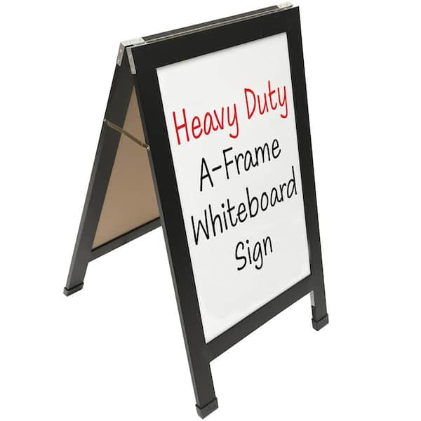 EXCELLO GLOBAL PRODUCTS 40 in. x 22 in. Indestructible A-Frame Whiteboard, Black