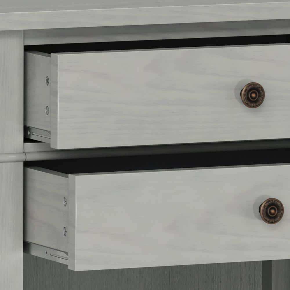 Carlton Fog Grey Solid Wood 2-Drawer Nightstand