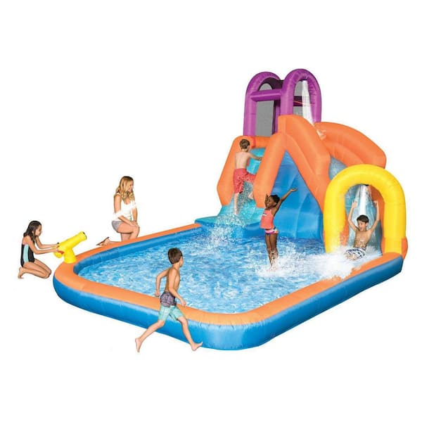 Mega Tornado Water Park and 2 Comfy Floats Float, Multi-Color, PVC