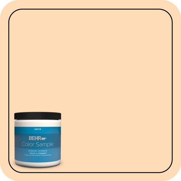 BEHR PREMIUM PLUS 8 oz. #P220-2 Peche Satin Enamel Interior/Exterior Paint & Primer Color Sample