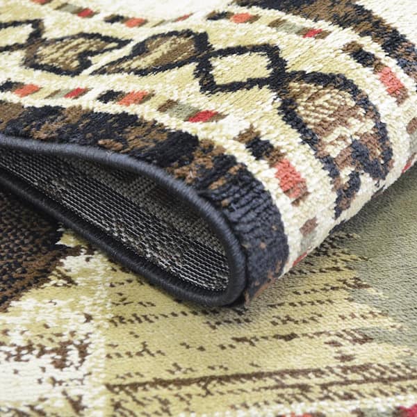 Hearthside Hillside Bluff Lodge Multi 8 ft. x 10 ft. Woven Animal Print Polypropylene Rectangle Area Rug