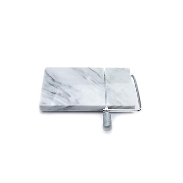 8 x 5 Gray Marble with Steel Arm Marble Cheese Slicer & Serving Tray