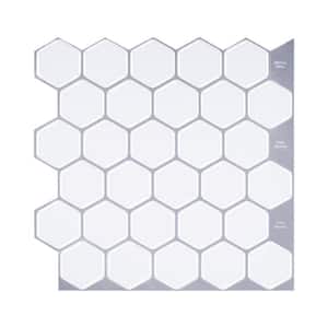Regular Hexa MonoWhite 12 in. x 12 in. PVC Peel and Stick Tile (8.5 sq. ft./10)