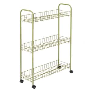 3-Tier Steel Wheeled Utility Cart in Olive