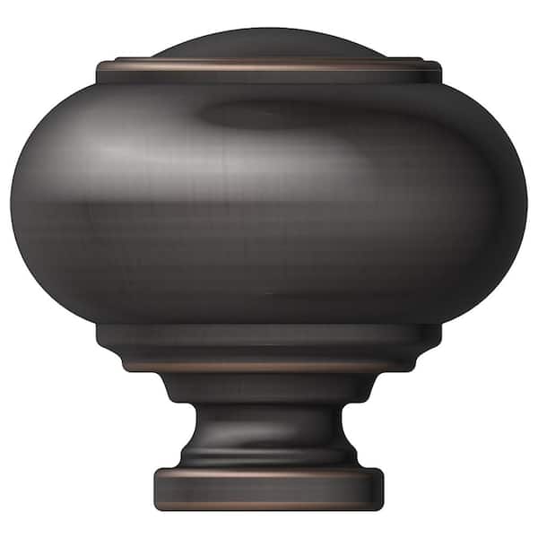 Home Decorators Collection Mix And Match Oil-Rubbed Bronze Plastic Knob Curtain Rod Finial (Set of 2)