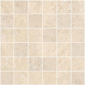 Splendor Beige 11.81 in. x 11.81 in. Polished Porcelain Mosaic Wall and Floor Tile (10.65 sq. ft./case) (11-pack)