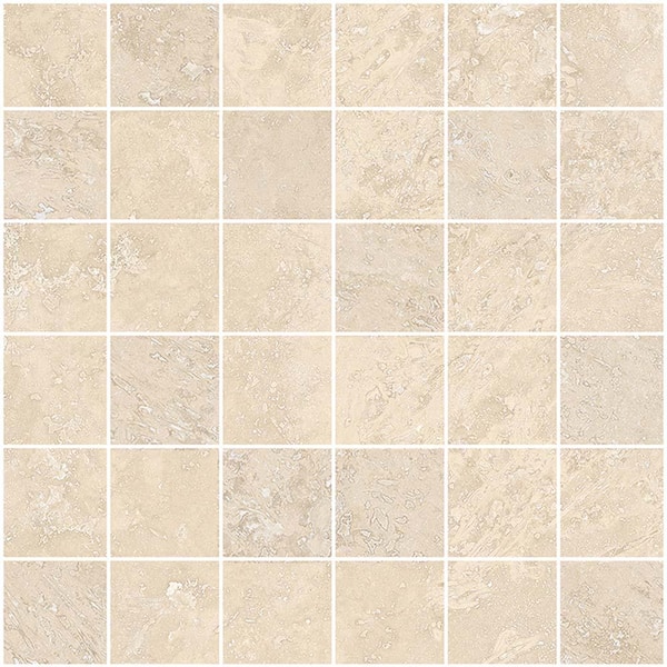 Apollo Tile Splendor 4 in. x 0.41 in. Polished Beige Porcelain Mosaic Wall and Floor Sample Tile (0.14 sq. ft./case) (1-pack)