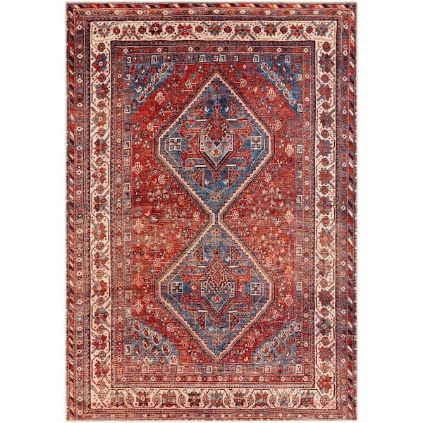 Artistic Weavers Alejandra Burnt Orange/Teal 2 ft. x 3 ft. Traditional Indoor Machine-Washable Area Rug