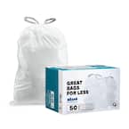 Code Q (200 Count) 13-17 Gallon | 40-65 Liter Custom Fit Trash Bags Compatible with Code Q| White Drawstring Garbage Liners, Size: One Size