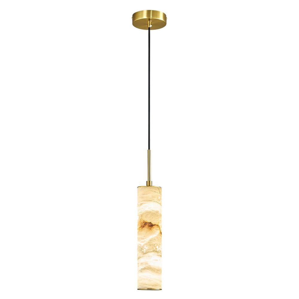ZHLWIN Natural Alabaster 7-Watt 1-Light Gold 1-Pack Integrated LED