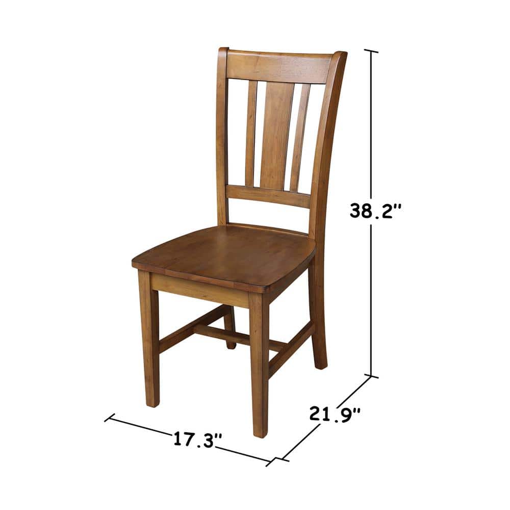 Pecan High Back Solid Wood Dining Chair