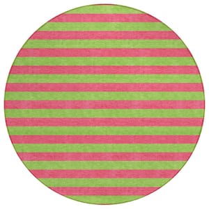 Chantille ACN530 Blush 8 ft. x 8 ft. Round Machine Washable Indoor/Outdoor Geometric Area Rug
