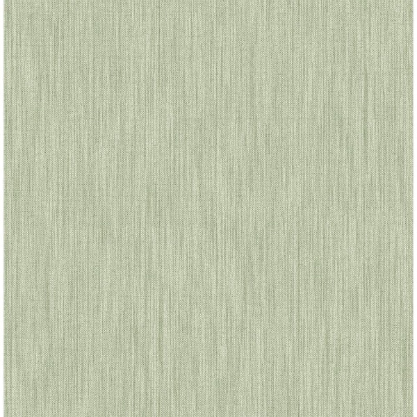 A-Street Prints Chiniile Sage Green Linen Texture Wallpaper Sample