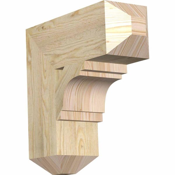 Ekena Millwork 6 in. x 18 in. x 18 in. Douglas Fir Merced Craftsman Rough Sawn Bracket