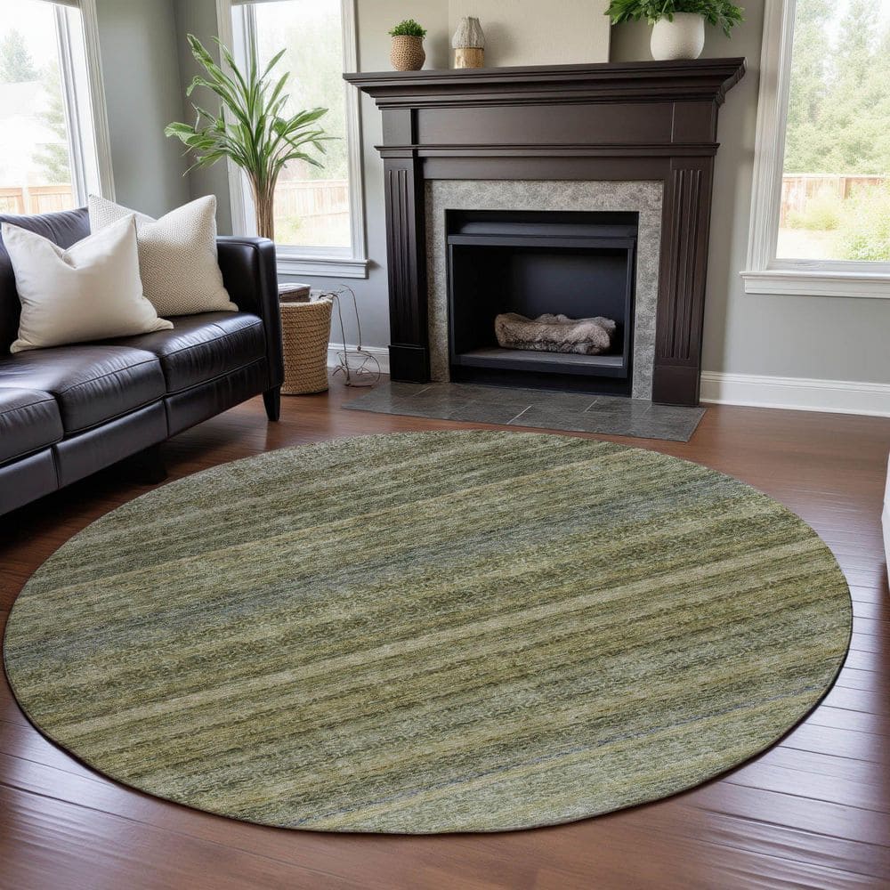 Mayfield Premium Machine Washable Abstract AMF1167 Aloe 8 ft. x 8 ft. Round Rug price history on PriceWatchPro