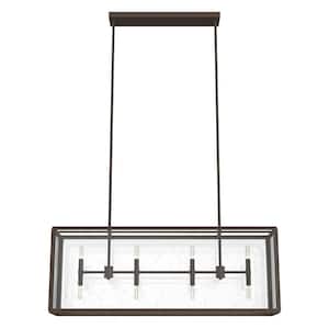 Felippe 8-Light Onyx Bengal Island Chandelier with Seeded Glass Shade Kitchen Light