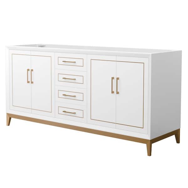 Wyndham Collection Marlena 71.75 in. W x 21.75 in. D x 34.5 in. H Double Bath Vanity Cabinet without Top in White