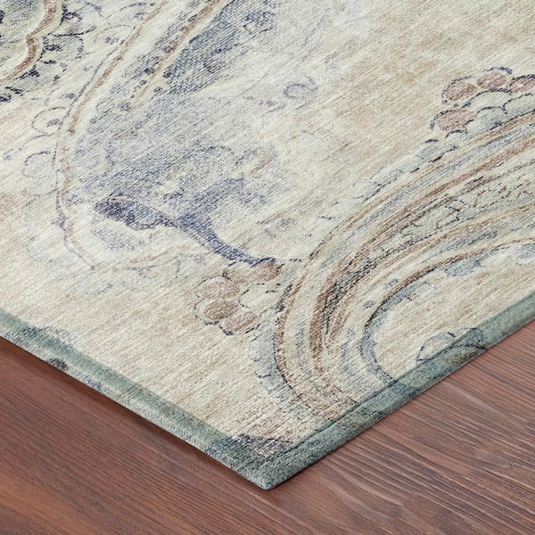 Chantille Machine Washable Indoor/Outdoor Abstract ACN2747 Beige 2 ft. x 7 ft. Runner Rug
