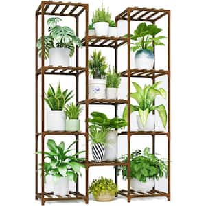 4-Tier Indoor and Outdoor Wooden Plant Stand Tall Large Plant Stand Bracket