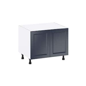 30 in. W x 24 in. D x 24.5 in. H Devon Painted Blue Shaker Assembled Apron Front Sink Base Kitchen Cabinet