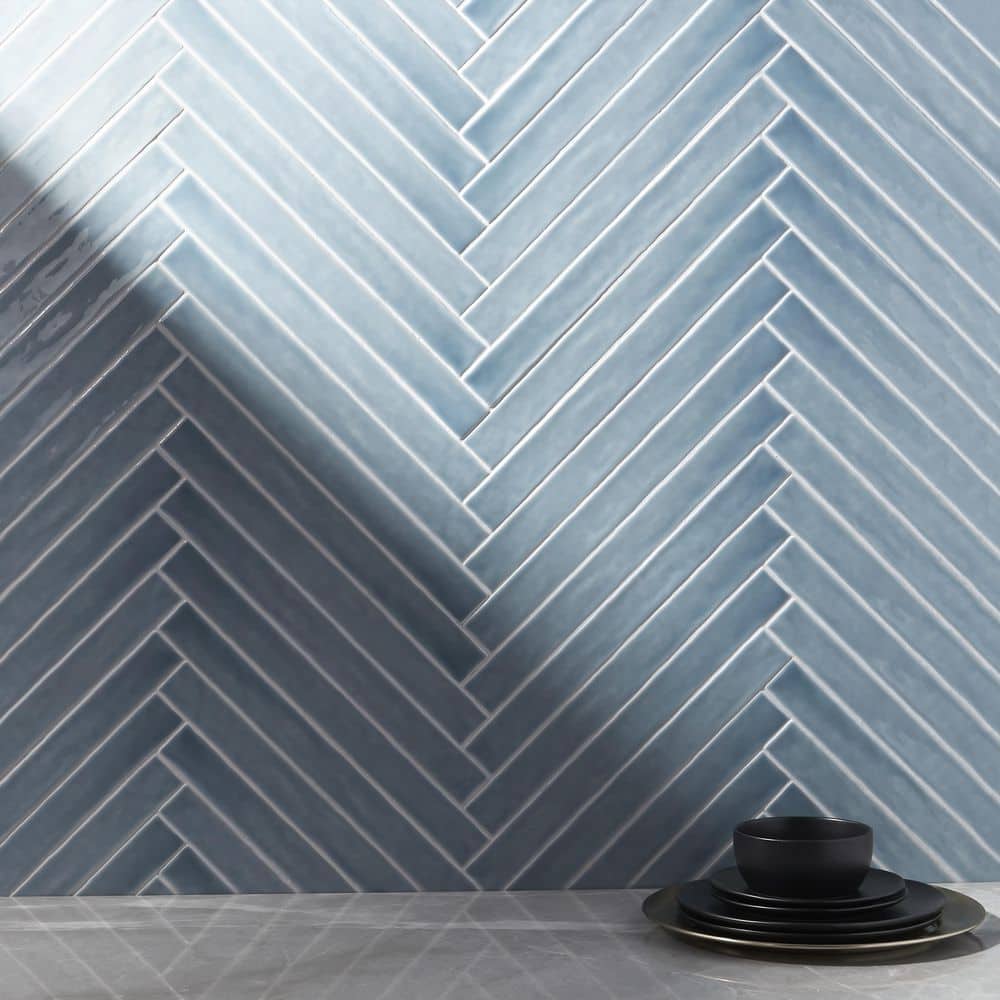 Nantucket Blue 2" x 20" Polished Ceramic Subway Wall Tile