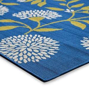 Anne Blue and Green 6 ft. x 7 ft. Indoor/Outdoor Area Rug