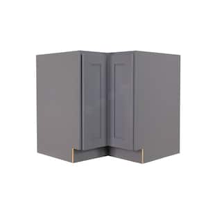 Lancaster Gray Plywood Shaker Stock Assembled Base Lazy Susan Kitchen Cabinet 33 in. W x 34.5 in. H x 24 in. D