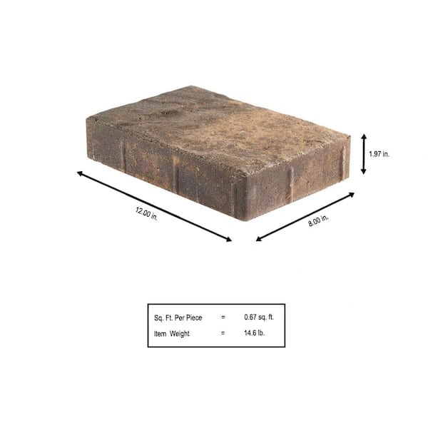 Pavestone Paper Sample Only of Taverna Rec 11.81 in. L x 7.87 in. W x 50 mm H Sand Brown Charcoal Concrete Paver (1-Piece)