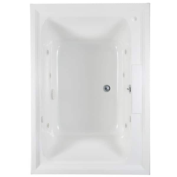 American Standard Town Square 60 in. x 42 in. Center Drain EcoSilent EverClean Whirlpool Tub in Arctic White